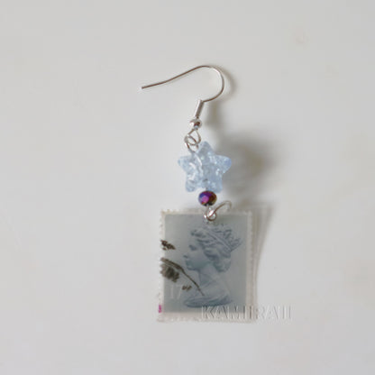 Boucle d’oreille unique en timbre vintage