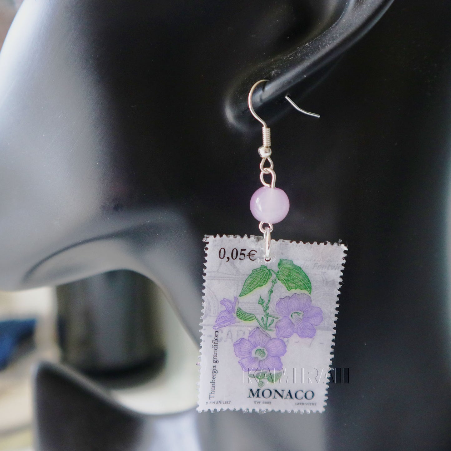 Boucles d’oreilles en timbres vintage