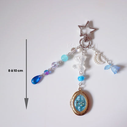 Porte-clé locket décoré à la main